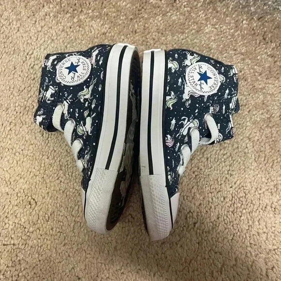 Converse Child Chuck Taylor All Star Unicorn Print Velcro High Top Sneaker Sz6 - Picture 7 of 11